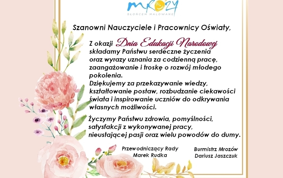 Zdjęcie do Życzenia z okazji Dnia Edukacji Narodowej