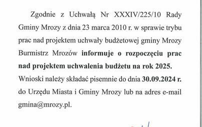 Zdjęcie do Rozpoczęcie prac nad projektem uchwalenia budżetu na rok 2025