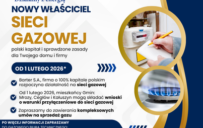 Zdjęcie do Gazyfikacja gmin: Mrozy, Cegł&oacute;w i Kałuszyn  - wznowienie przyłączeń