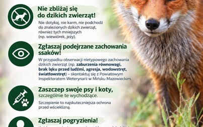 Zdjęcie do Wścieklizna &ndash; Informacja Powiatowego Lekarza Weterynarii w Mińsku Mazowieckim