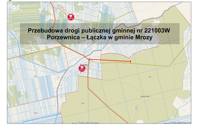 Zdjęcie do &bdquo;Przebudowa drogi publicznej gminnej nr 221003W Porzewnica &ndash; Łączka w gminie Mrozy&rdquo; 
