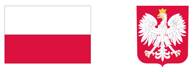 Flaga biało czerwona i Godło Polski